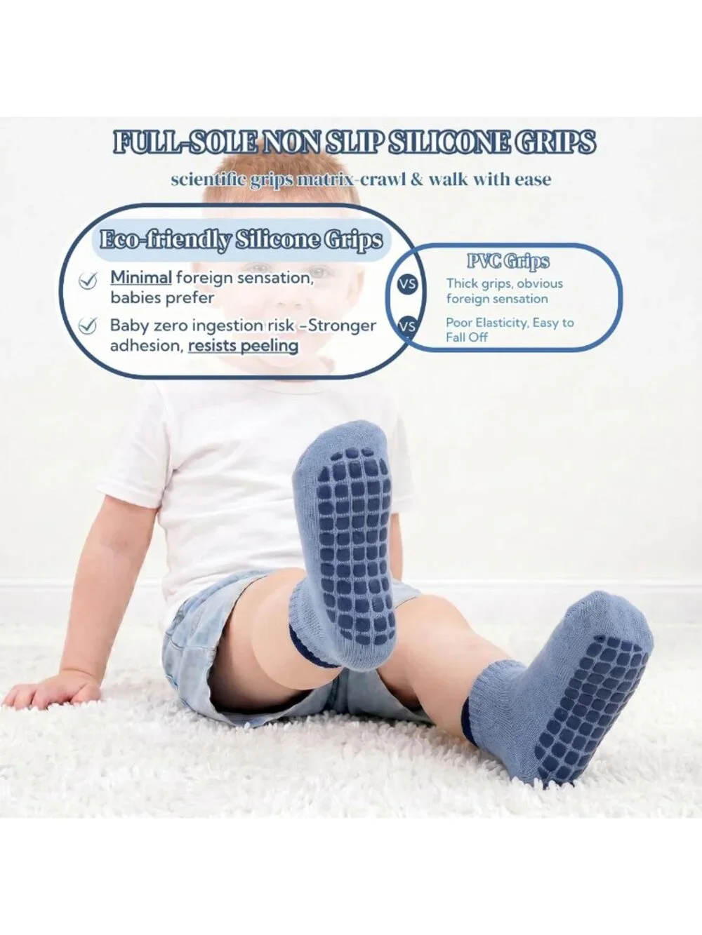 Cozy Non-Slip Grip Ankle Socks for Toddlers - Perfect for Baby Boys & Girls